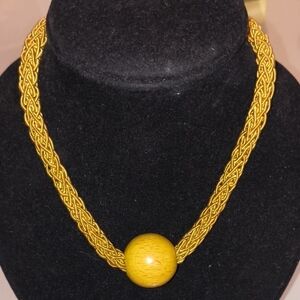 Avon Gold Braided Necklace with Bead